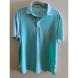 Head Golf Men's Performance Polo Shirt Aqua Colorblock Athletic Short Sleeve M
